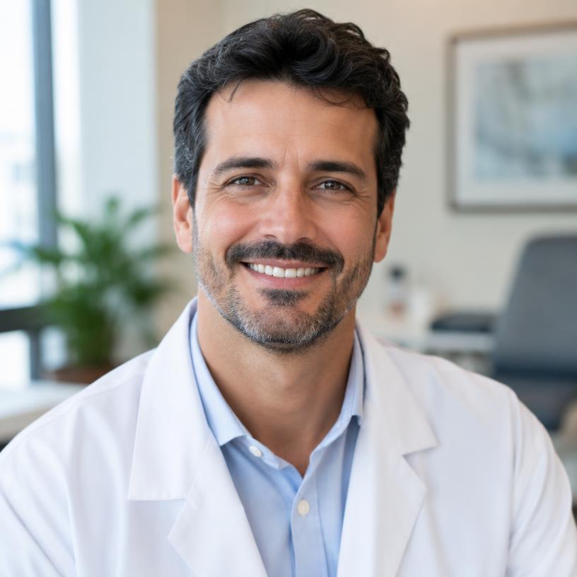 Retrato ilustrativo de médico